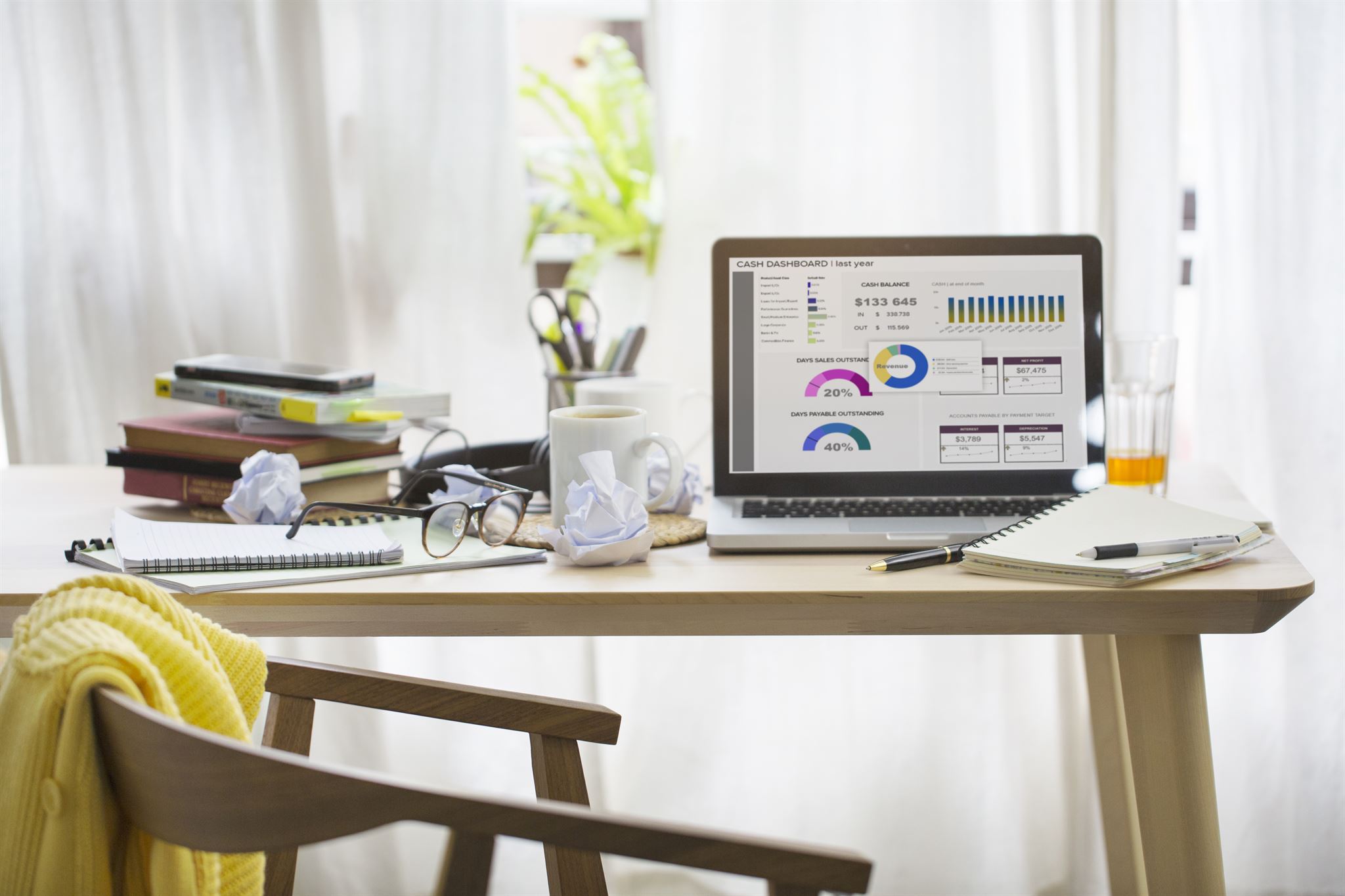 Work-accessories-on-desk-and-a-chair